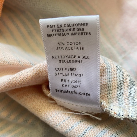 TRINA TURK STRIPED HOODIE V NECK PULLOVER TOP MULTI COLOR Size XS - Picture 14 of 16